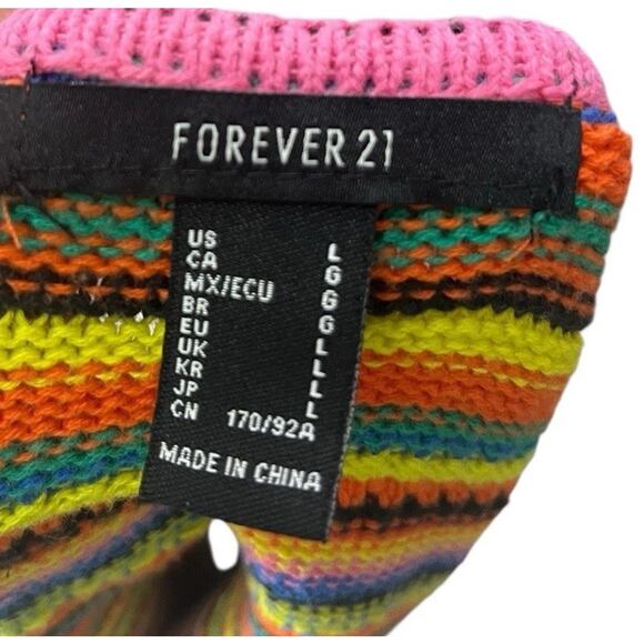 Forever 21 Tank Top Sweater Large Striped Colorful Pretty Little Liars Festival - Picture 4 of 5